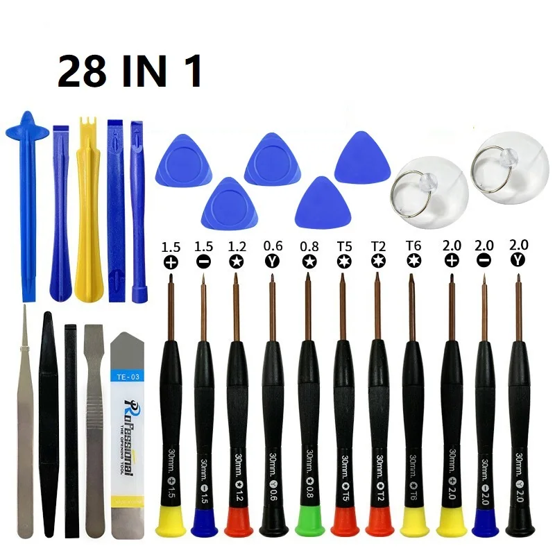 28 40 43 en 1 kit de herramientas de reparación de teléfono móvil, apertura de pantalla LCD, destornilladores para iPhone iPad 2