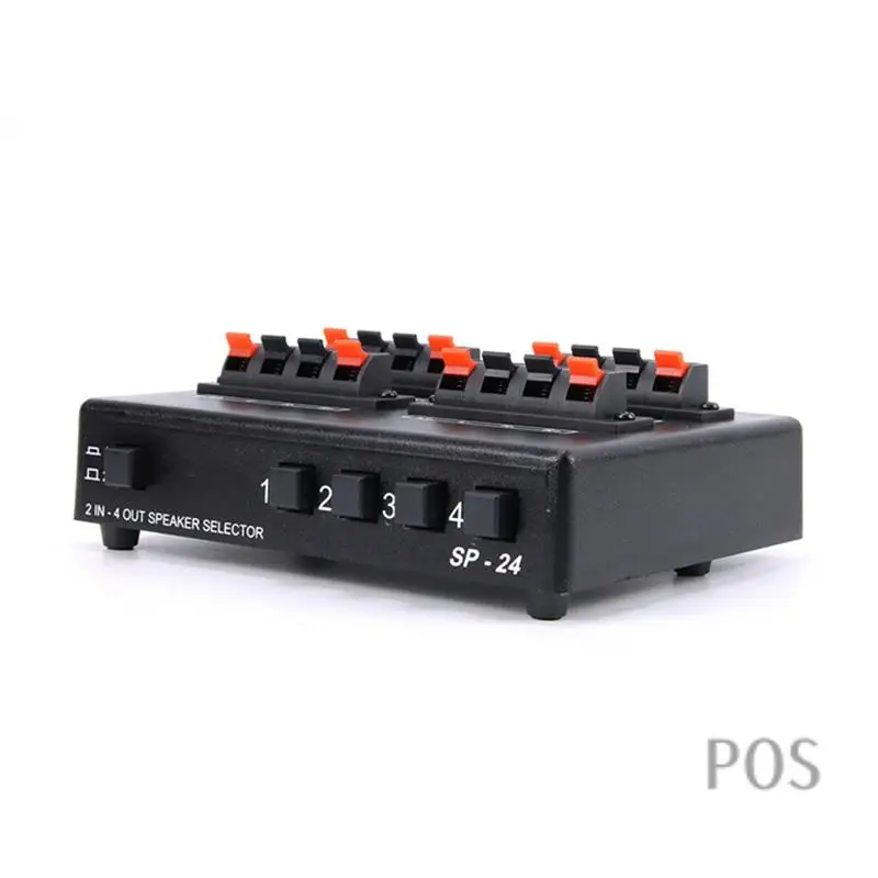 

SP-24 Mini 2-In-4-OUT Stereo Audio Selector Amplifier Switcher Box Speaker Splitter-POS