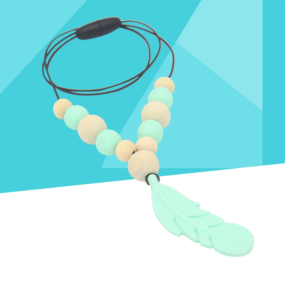 

Green Baby Teether Silicone Pendant for Teething Relief and Play Nursing Pendant Teething Necklace