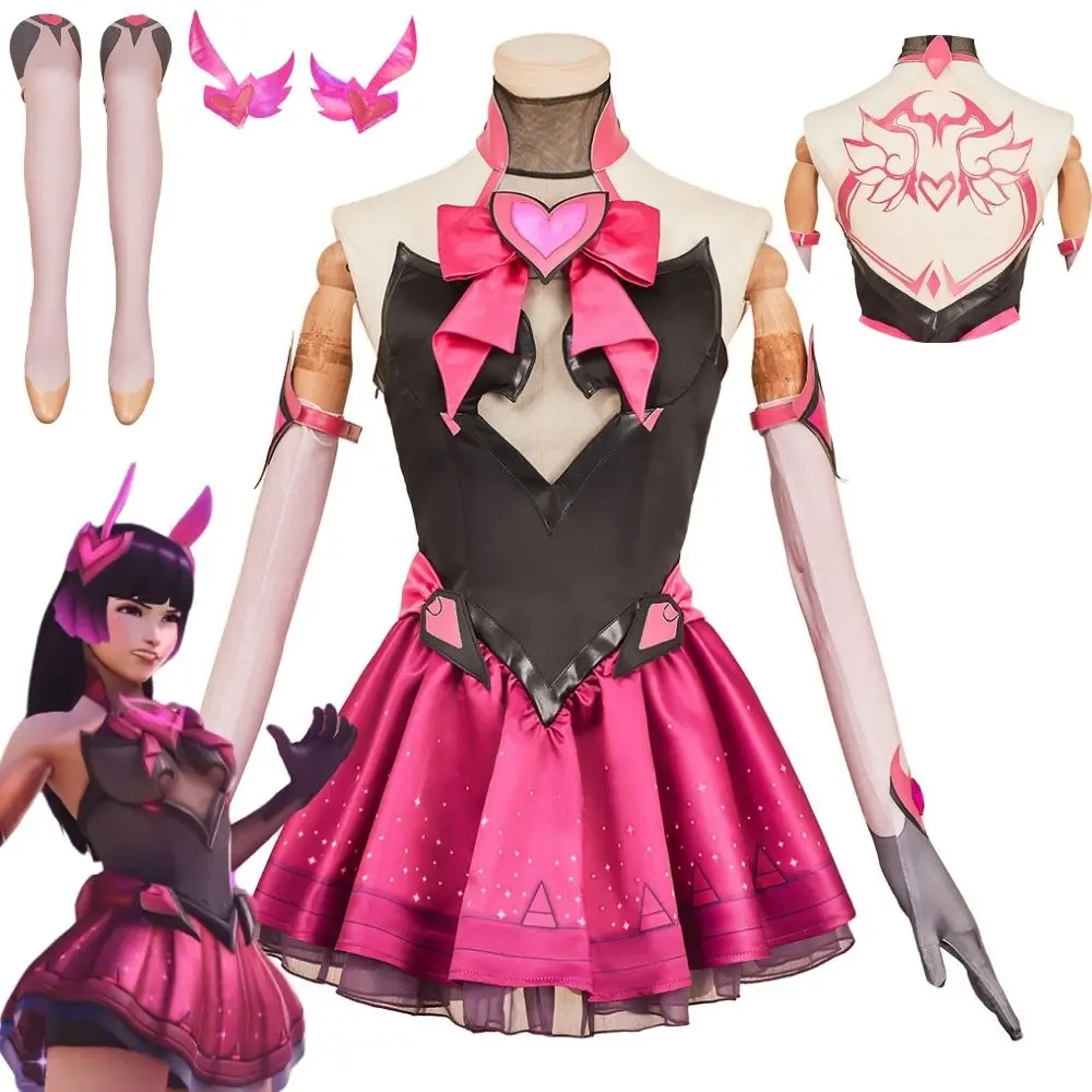 

DVA OW Cosplay Costume Disguise for Women Girls Dress Fancy Dress Up Roleplay Fantasia Outfits Halloween Carnival Party Suit