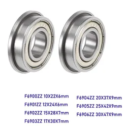 2/5PCS Bearing F6900ZZ 10X22X6 mm Flange Bearing F6900 F6901 F6902 F6903 F6904 F6905 F6906 ZZ ZZ Z 2Z Deep Groove Ball Bearings