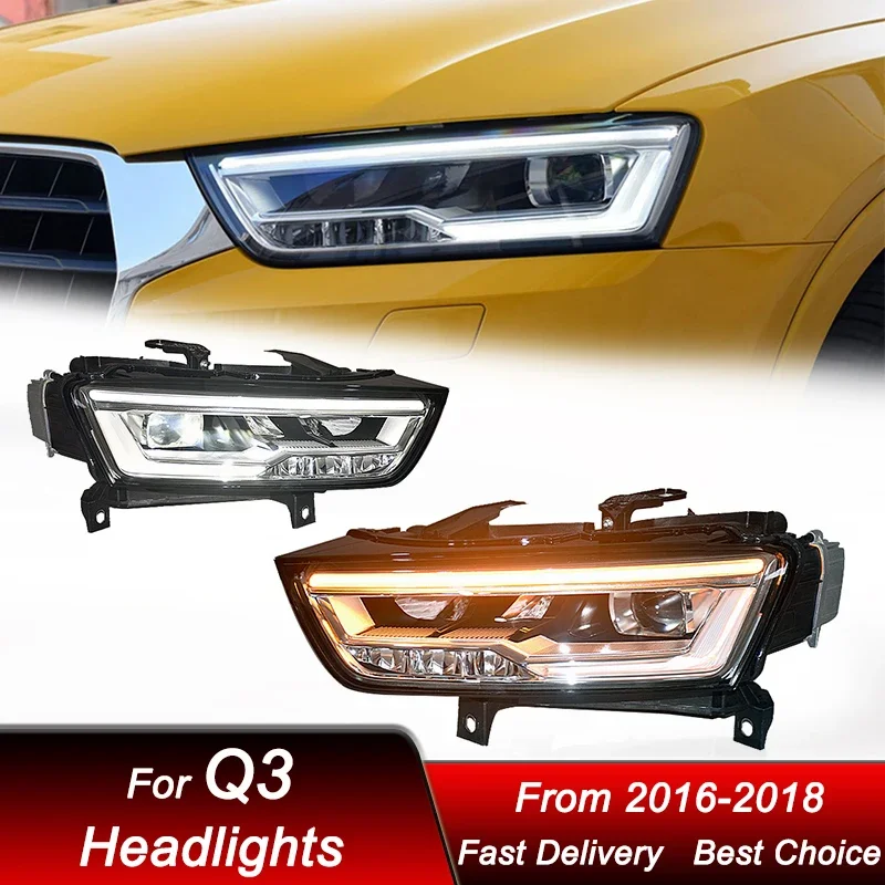 

Pop Car Styling Headlights For Audi Q3 2016-2018 High Style Full LED Assembly Upgrade High Configure Projector Lens Accessories