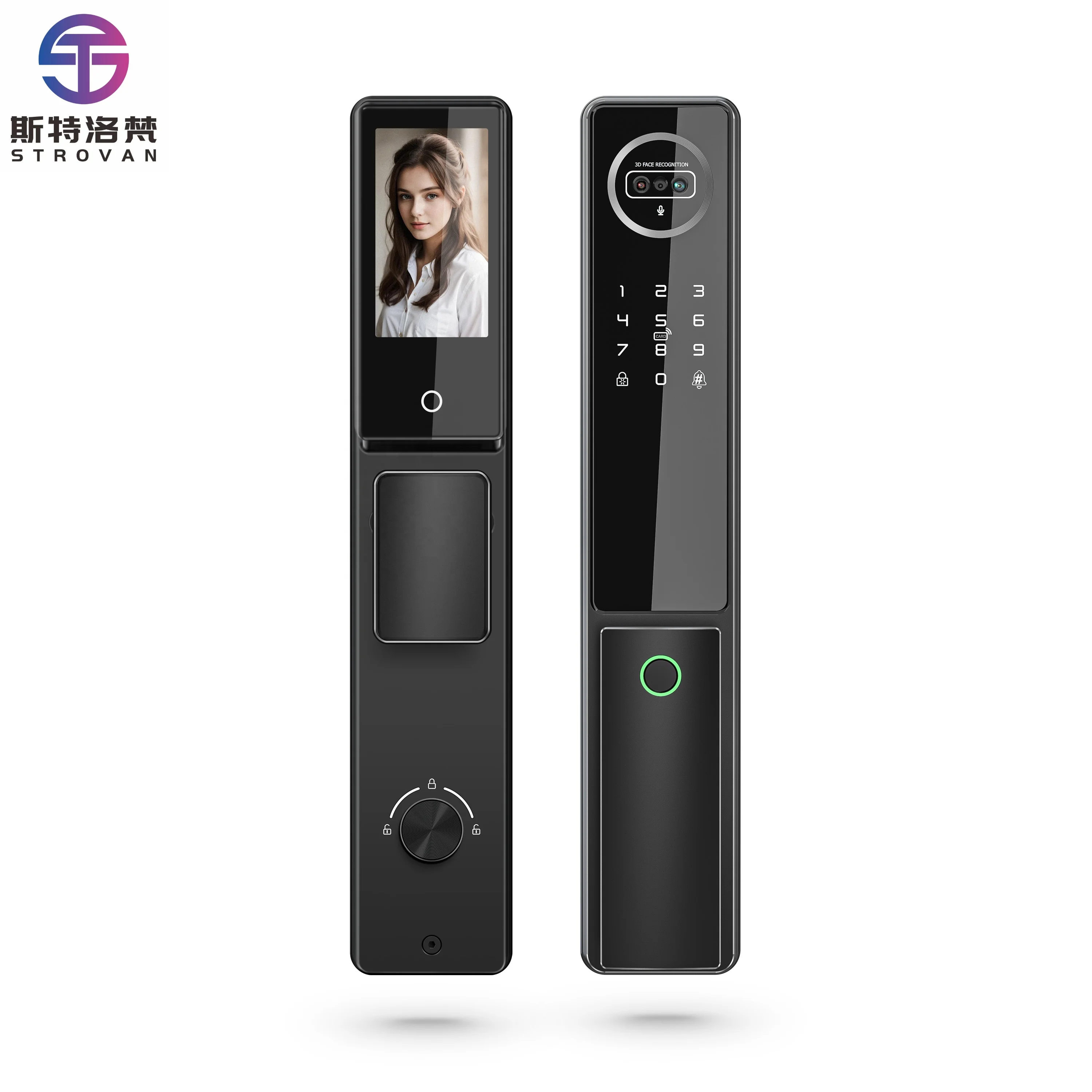 

High Grade WiFi 3D Face Visual Fingerprint Door Lock with Intercom PST-D1 Pro Max