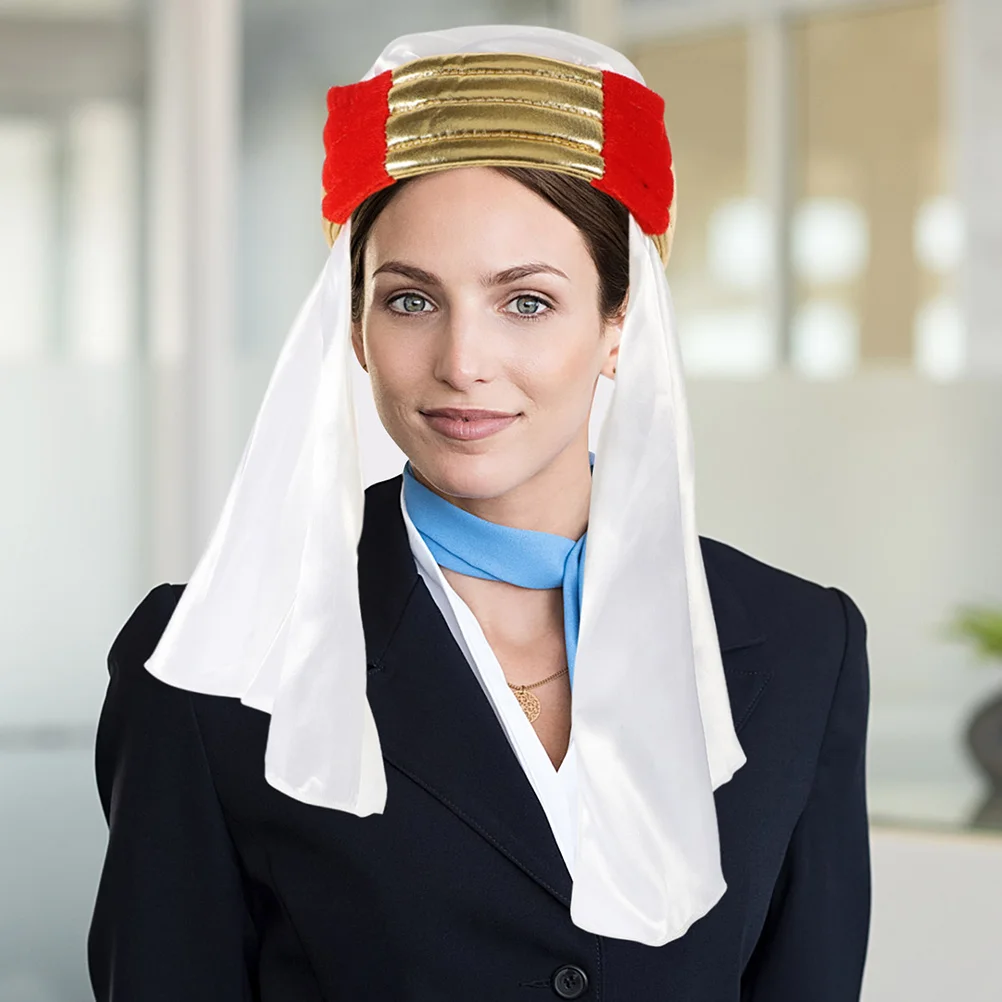 2 قطعة قبعة عربية للرجال نمط عمامة أغطية الرأس تأثيري مهرجان الحفلات أداء الدعامة ديكور ملحق فستان زي #2