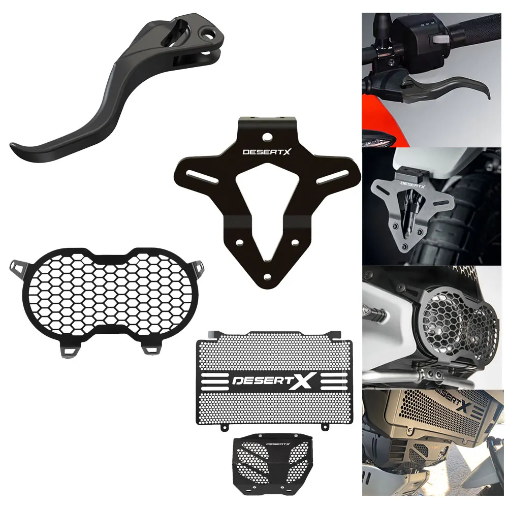 

Radiator Guard Headlight Grille Cover Clutch Lever Engine Protector License Plate Bracket For Ducati DesertX Desert X 2022 2023