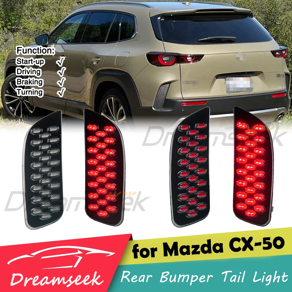 

LED Reflector Rear Bumper Brake Tail Light For Mazda CX-50 2023+ Reversing Driving Lamp With Sequential Dynamic Turn Signal Stop