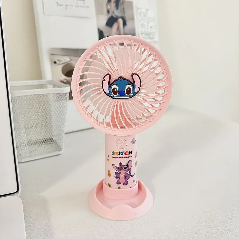 新しいリロ & スティッチアニメかわいい甘いミニファンかわいい漫画アニメアクセサリー USB 充電発光ハンドヘルドファンキッズギフトおもちゃ