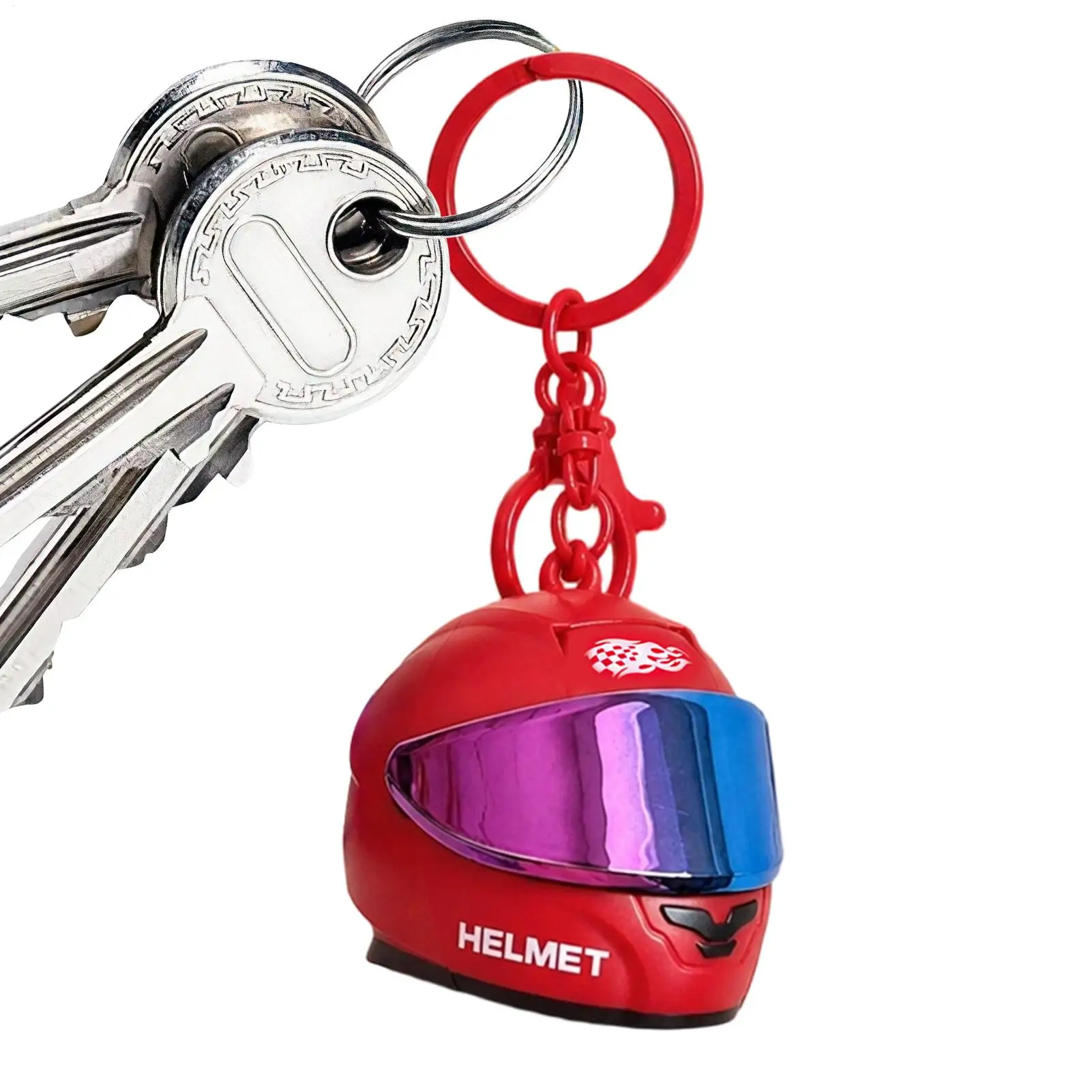 LED Lighted Helmet Keychain Mini Handbag Ornament  Portable Backpack Charm for Riders Travelers Collectors Women Men Travel