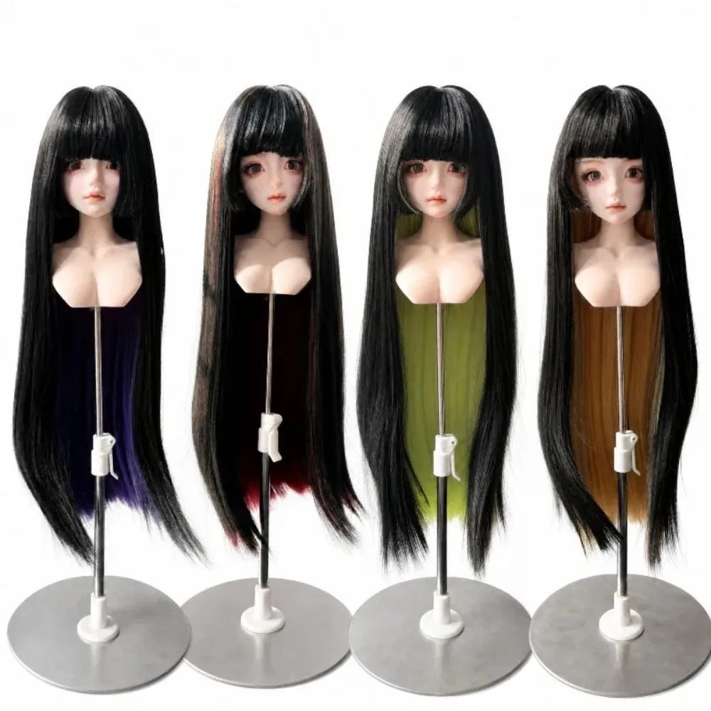 BJD Doll Dress Up 1/3&1/4&1/6 Headgear Fashion Big Head Doll General Multicolor Wig High Temperature Silk Hime Cut Long Hair