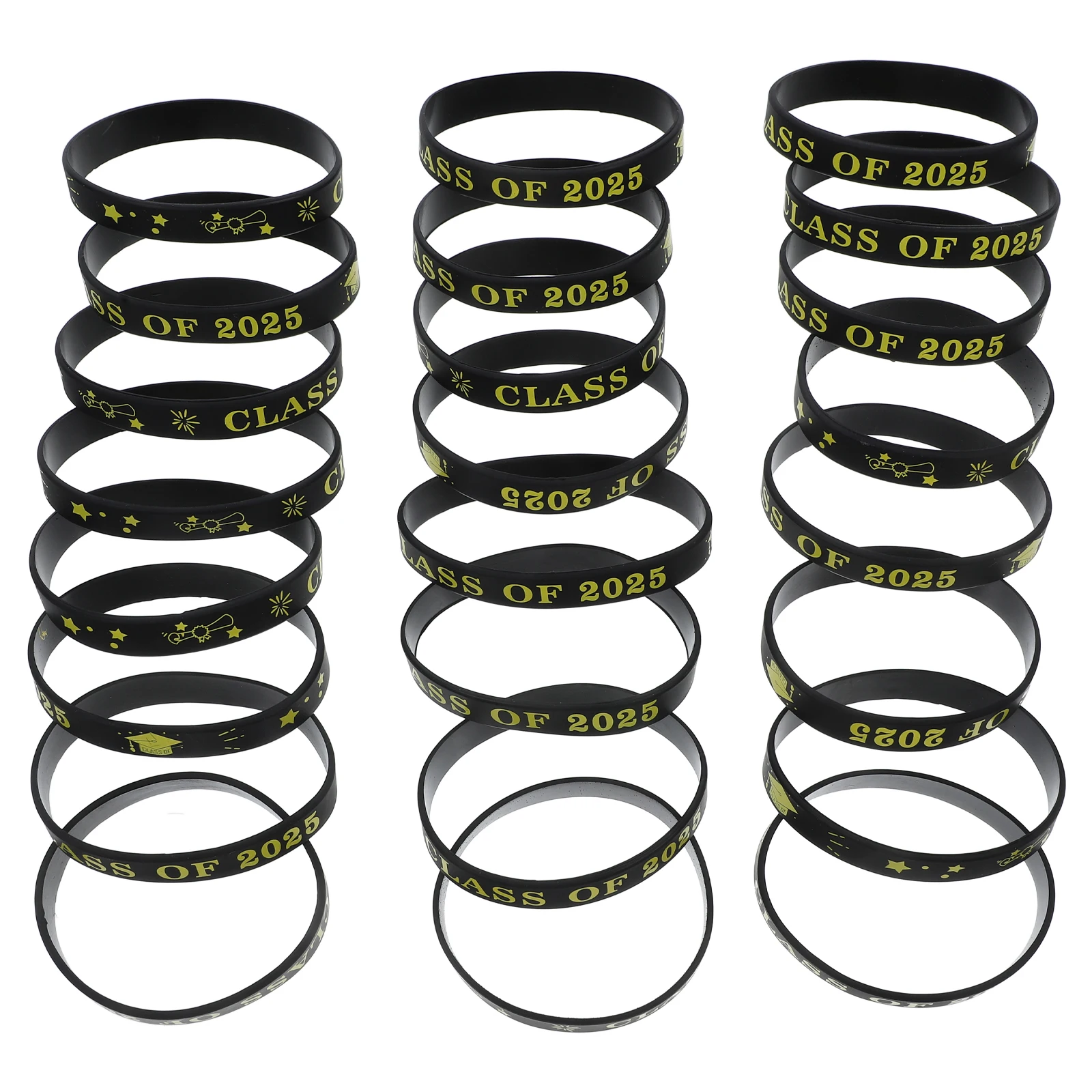 

24pcs Graduation Silicone Bracelets Class of 2025 Wristbands for Students Party Favors Keepsake Accessories Bulk