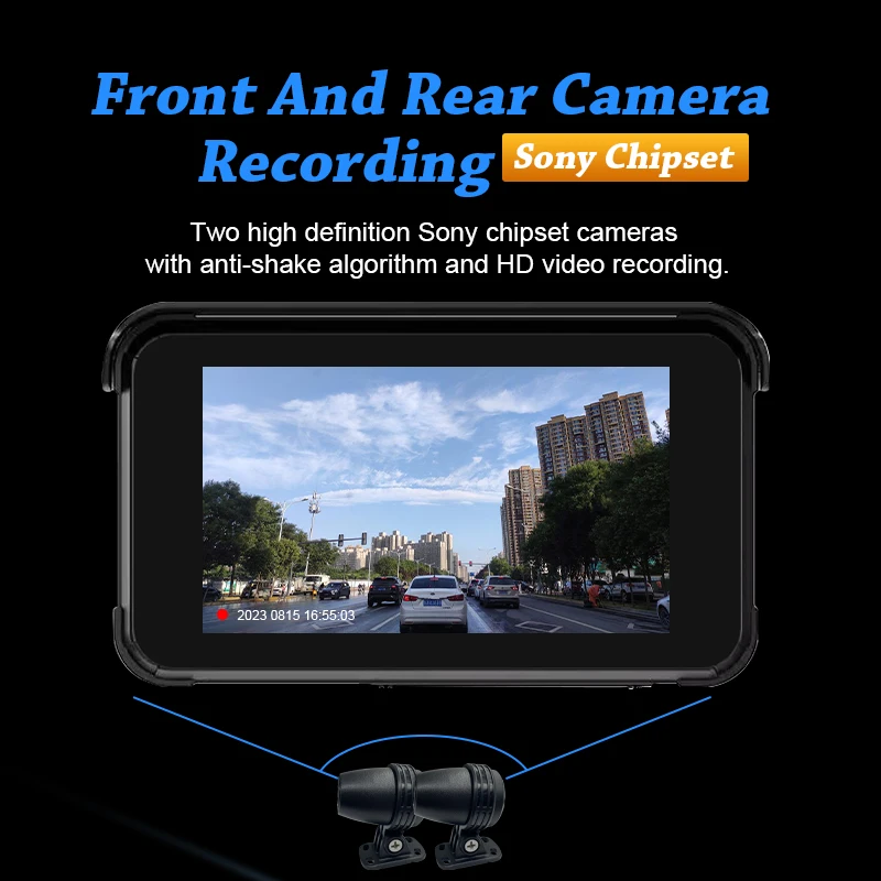 Portable 5" IPS Touch Screen Carplay Screen For Motorcycle Wireless CarPlay Android Auto GPS Navigation For Motor