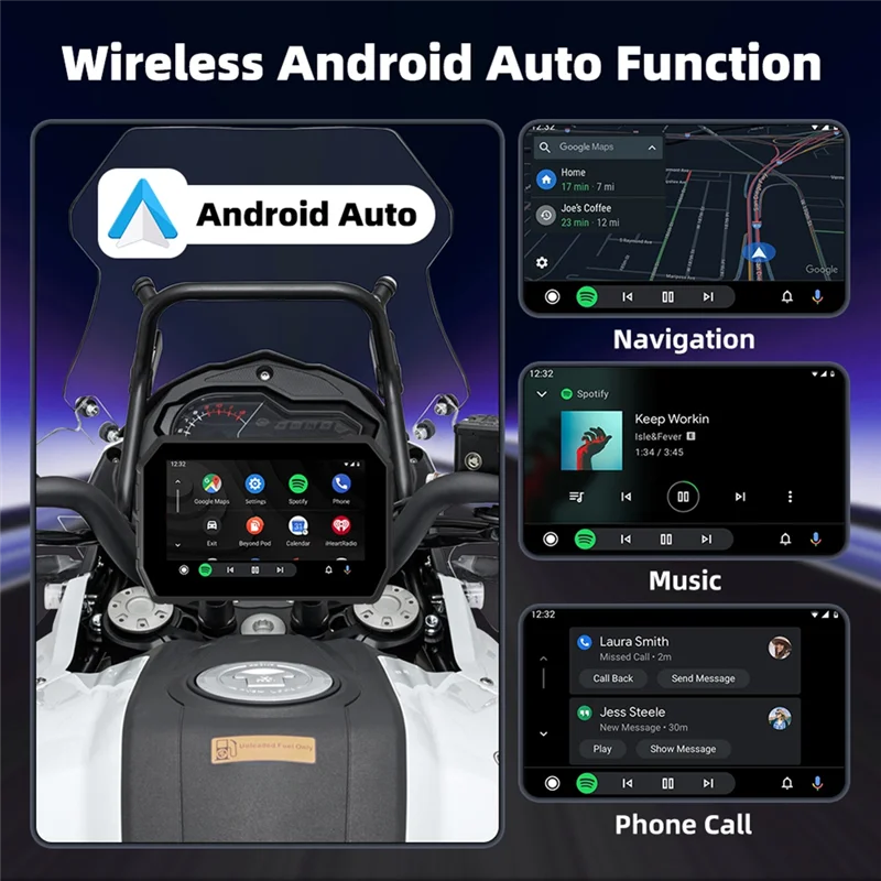 

Беспроводной MTC-02A 5-дюймовый Carplay Moto портативный цифровой мотоцикл приборная панель навигационный экран для Android