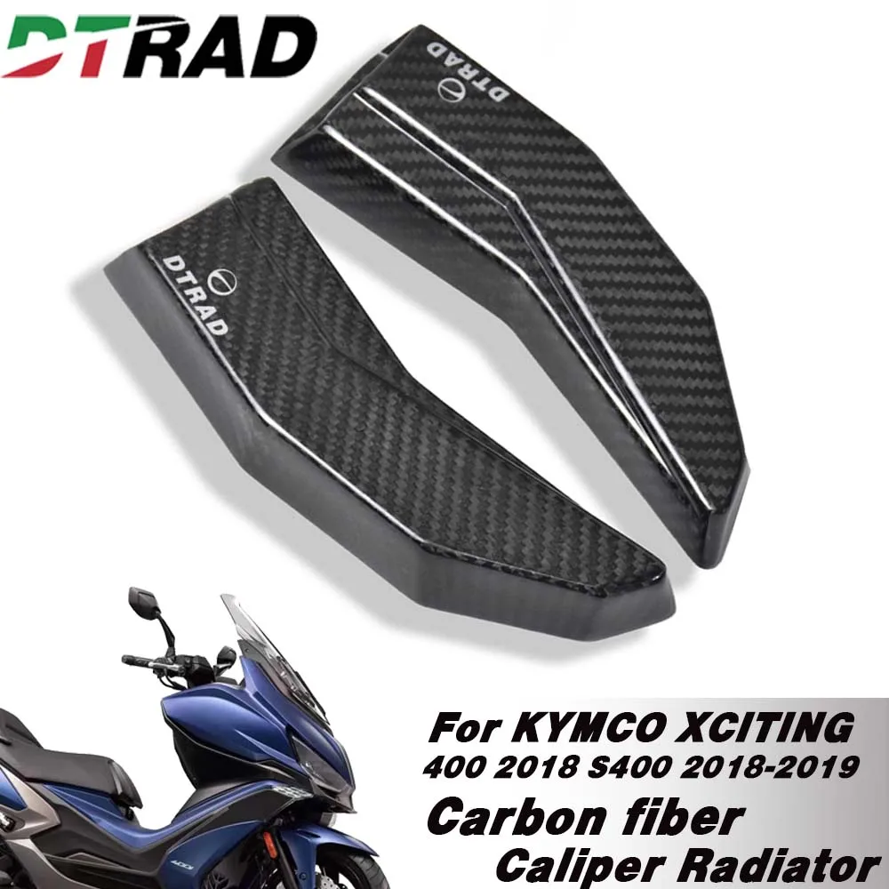 

Motorcycle Front Brake Caliper Radiator Air Ducts Cover Accessories For KYMCO Xciting S 400 2018 2019 Carbon Fiber Cooling Kit