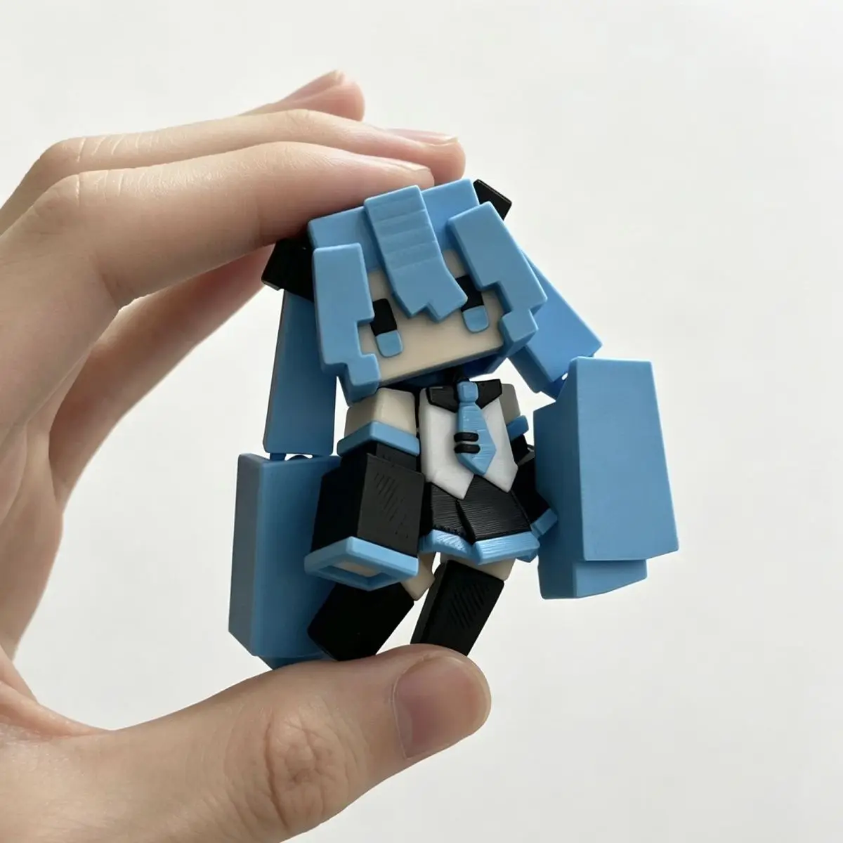 Hatsune Miku cube pendant bag charm keychain, cute cartoon fun figure for decorating student backpacks, a gift for friends view 4