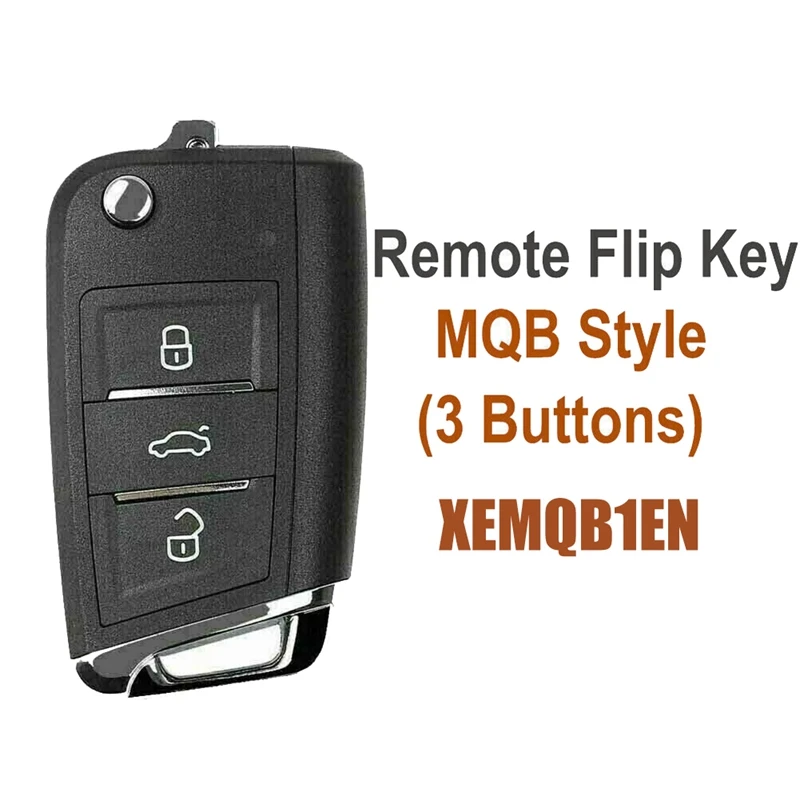 Black Remote Key 3 Buttons With Built-In Super Chip For Xhorse XEMQB1EN For VW MQB Type For VVDI Key Tool