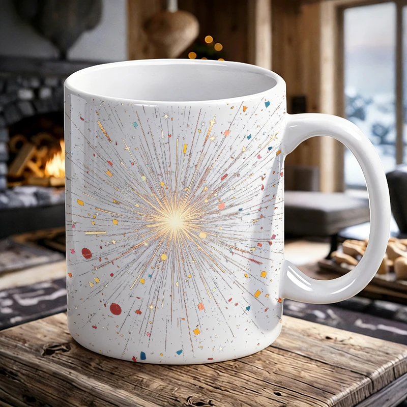 

Cup & Mug Set, Sparkle Firework Starburst Ceramic Mug, Coffee Cup, Milk Cup, Office Tea Cup, Drinking Cup, Gift for Friends