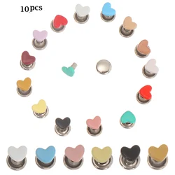 10pcs 6mm Belt Buckle Mini Heart Style Diy Dolls Buckles Metal Mushroom Spikes Buttons Bag Shoes Clothes Sewing Accessories