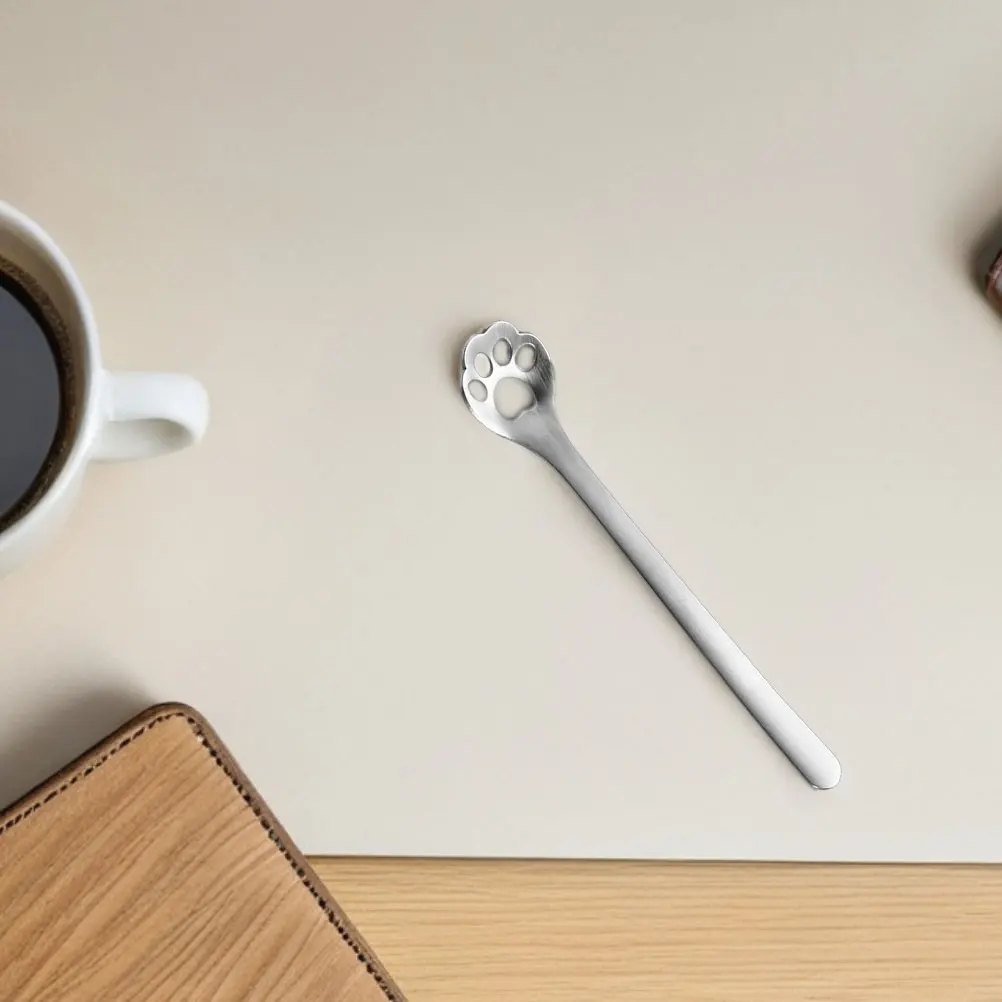

4Pcs Cat Paw Coffee Stirring Spoon Stainless Steel Mixing Spoons Portable Kitchen Utensils for Tea Coffee Dessert