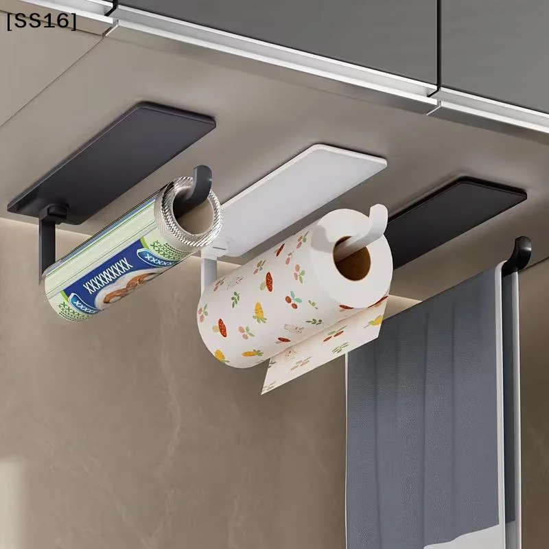 〔SS16〕Kitchen Towel Holder - Hanging Paper Towel Dispenser That Fits Under Cabinets, Designed To Save Space, for Bathrooms, Home