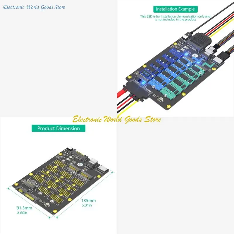 

A3PD 3 в 1 адаптер диска соевых дисков для M.2 NVME к SFF 8654 8611 Интеграция Fast Transfe