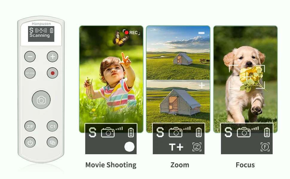 Hanpusen BR-3S mit OLED-Display, kabelloser Fernauslöser für Sony RX0II A6400 A6600 A6700 A7RV A7IV A7III A9II ZV1 – Detail 3
