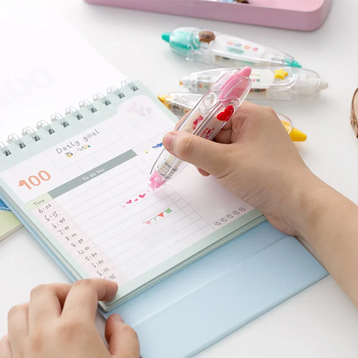 Correzione del nastro decorativo Kawaii fai da te carino coreano giapponese estetico per studenti ragazze cancelleria torna a materiale scolastico