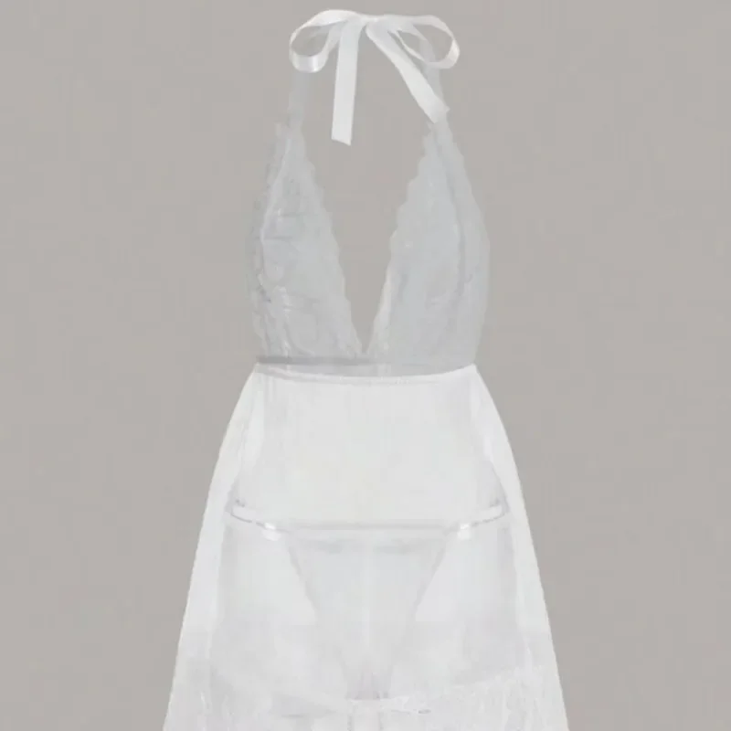 Сексуальное перспективное сетчатое кружевное забавное нижнее белье, перспективная висячая юбка на шее, сексуальное женское белье, сексуальное платье, секс-товары для девочек