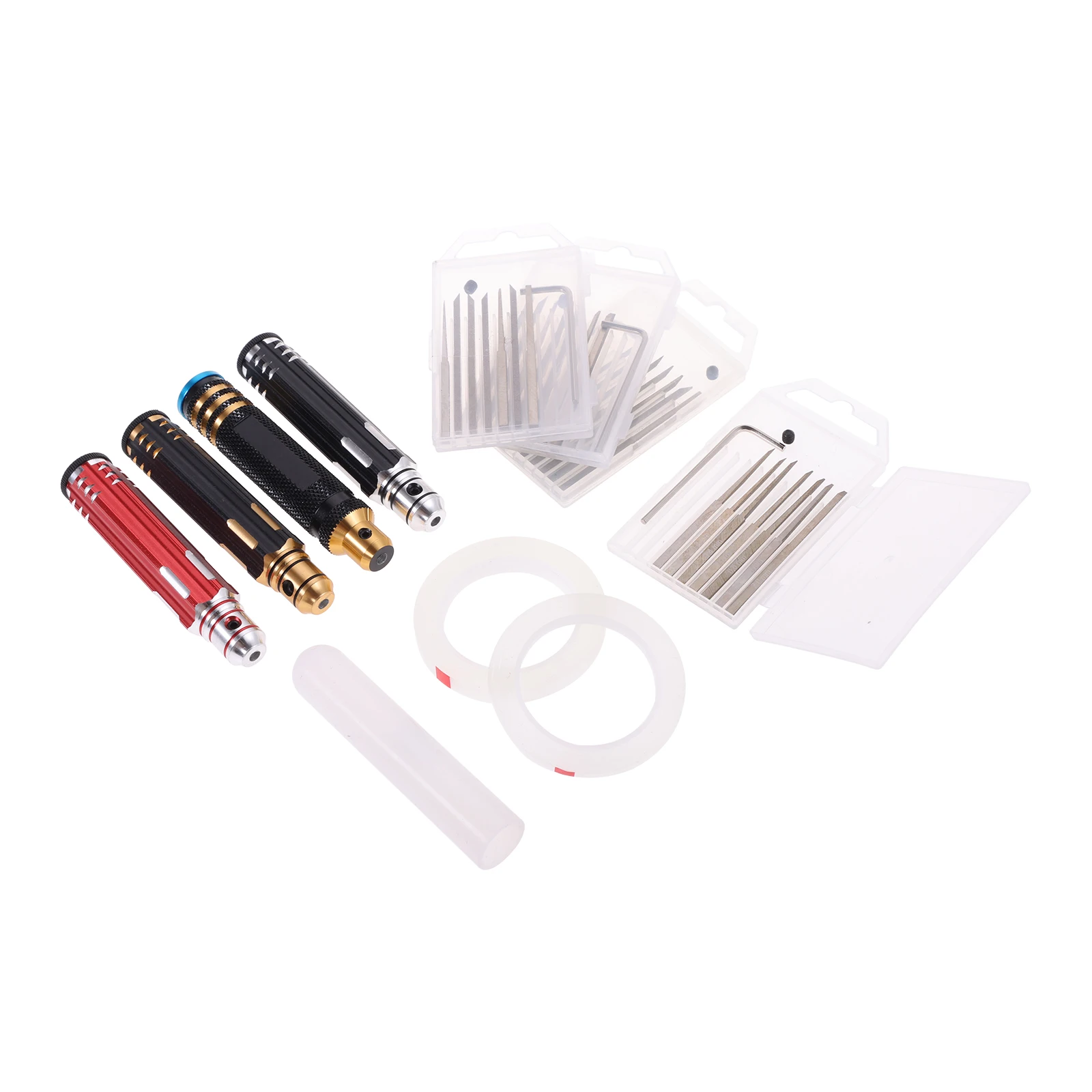 Model Scriber with 7 Blade Resin Carved Scribe Line Hobby Cutting Modeling Tool with Cap and 2 Scribing Tape 3mmx20m 6mmx20m