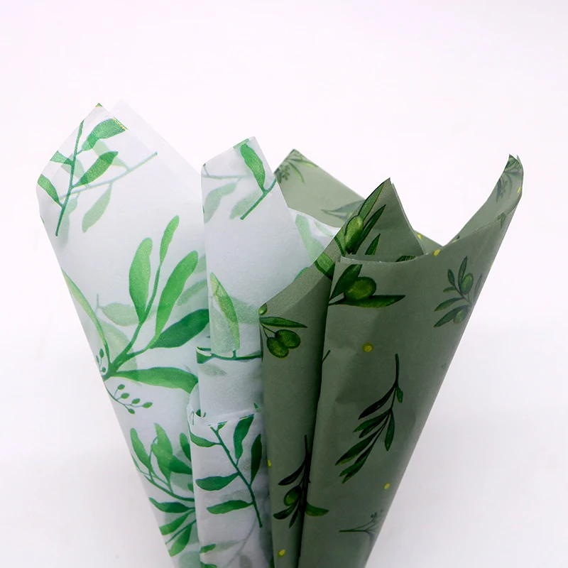 50X35CM Green Leaf Pattern 20 Sheets Tissue Paper Perfect for Gift Wrapping, DIY Crafts, Wedding Party Decorations & More!