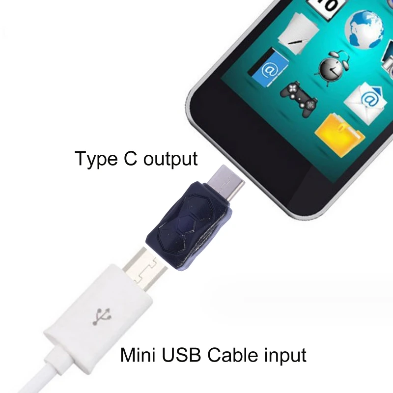 มินิ USB หญิงเพื่อพิมพ์ C ชายตัวแปลงอะแดปเตอร์แปลงสีดำสนับสนุนการชาร์จ 5V2A และการถ่ายโอนข้อมูล 480Mbps