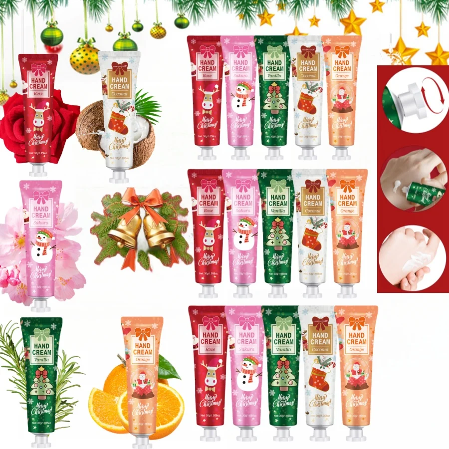 20PCS Christmas hand cream gift set-creamy moisturizer for dry hands, perfect gift for women, Daily Hand Care