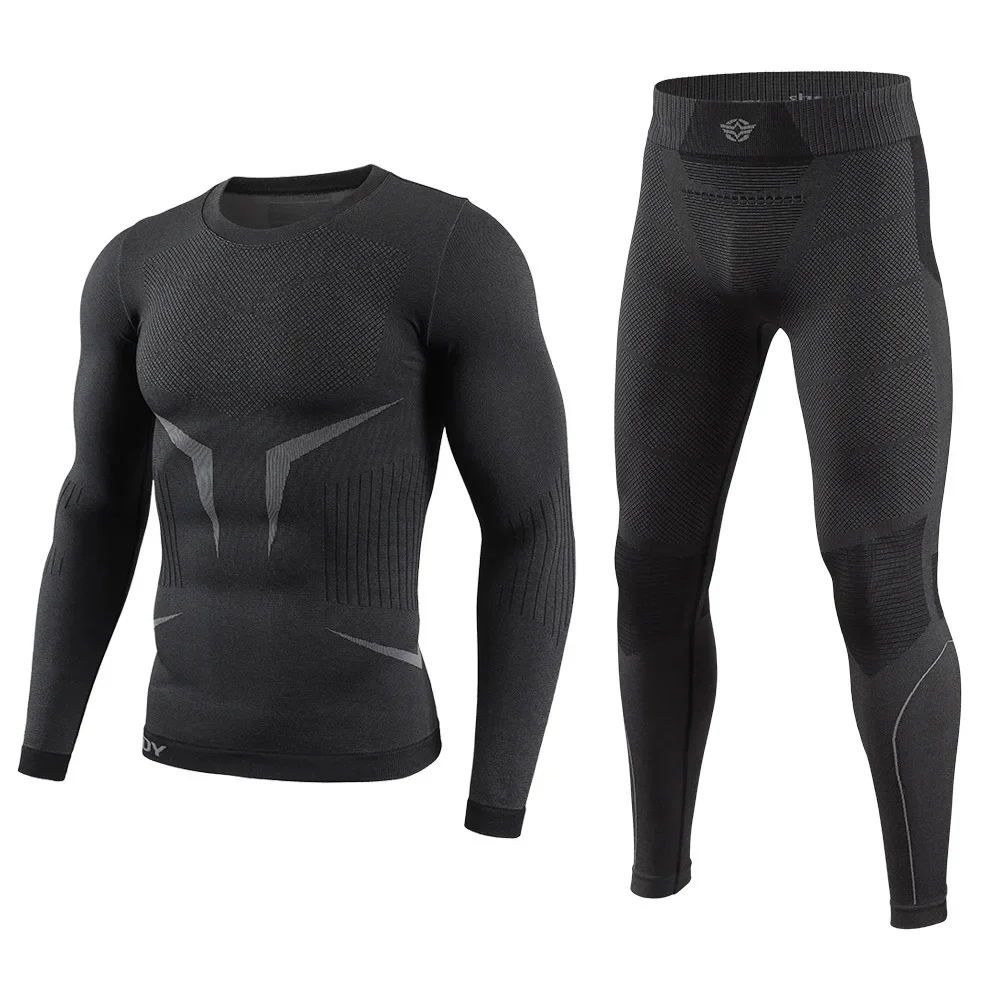 

Autumn and winter warm cycling clothes men's warm underwear set compression training men's casual tight fitting clothes