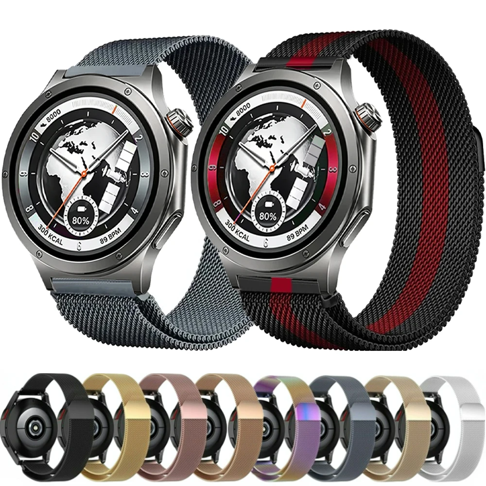 Bracelet milanais magnétique 22mm 20mm pour Oneplus Watch 4 3 2 Lite/OPPO Watch S/X3 X2 et Xiaomi Watch S5 5 S4 S3