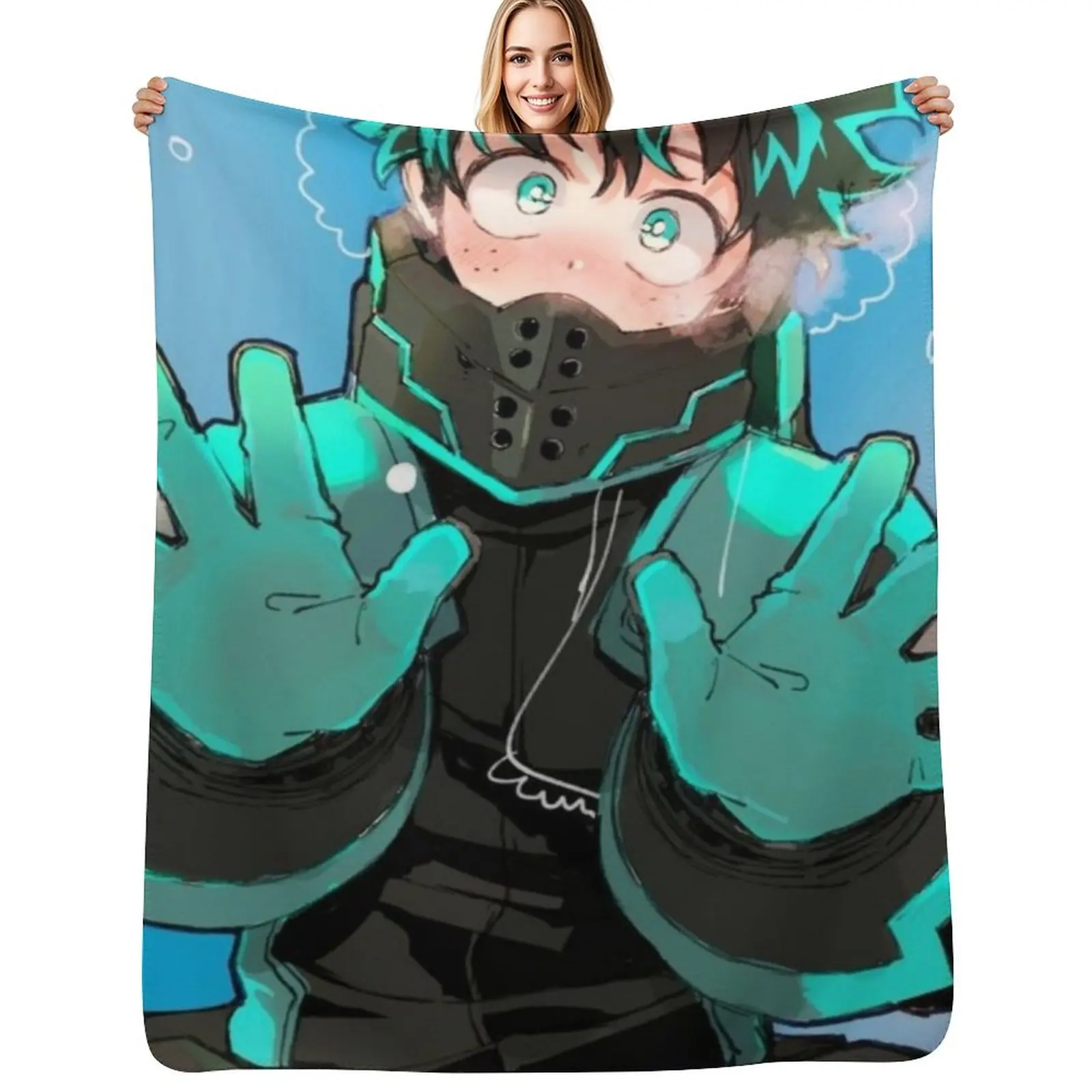 Cute deku Throw Blanket Portable Lightweight Blanket for Travel Camping