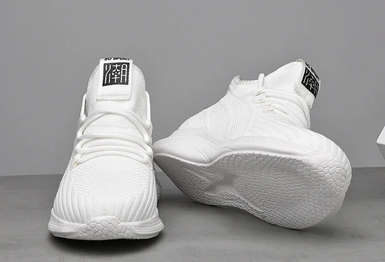 Antislip Knitted mesh fabric Breathable Soft sole Casual Damping Casual height increasing shoes Increase by 6/8 centimeters