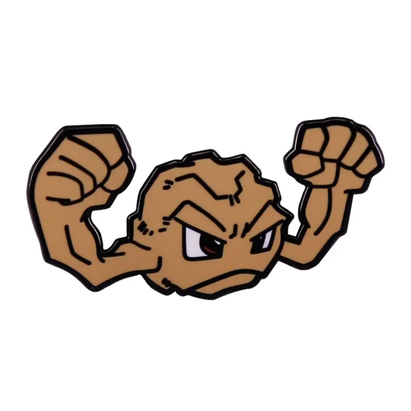 Angry Geodude Brooch Game Inspired Brooch Cute Cartoon Decoration Fashion Jewelry Gift