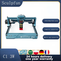 Sculpfun C1 3W Mini Portable Laser Engraver  LightBurn Compatible for Wood/Leather/Gift Making Plug & Play 150x130mm Work area