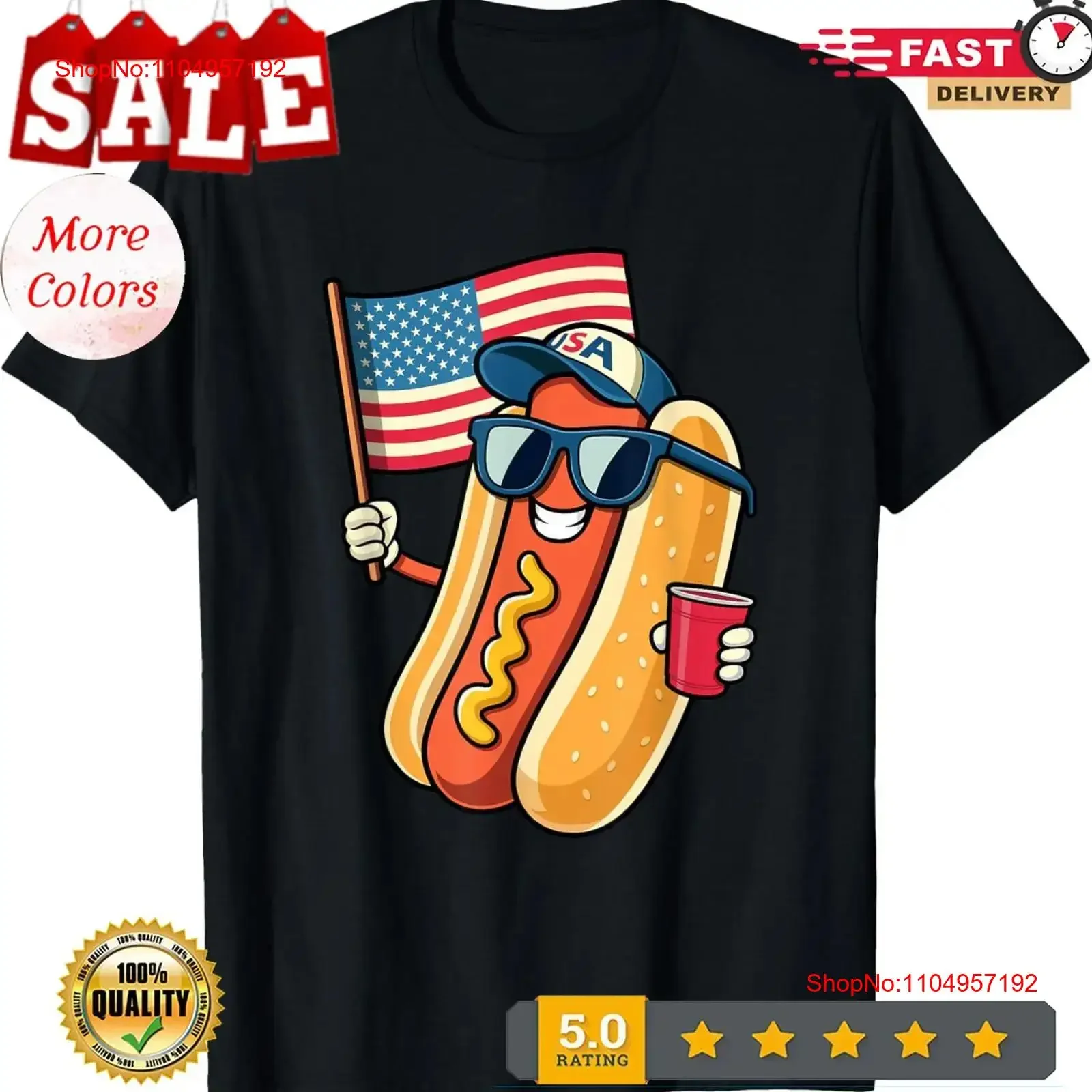 

4 июля, хот-дог, забавная патриотическая футболка с флагом США, винтажная стираная уличная одежда, топ для повседневной носки, дышащая, стильная