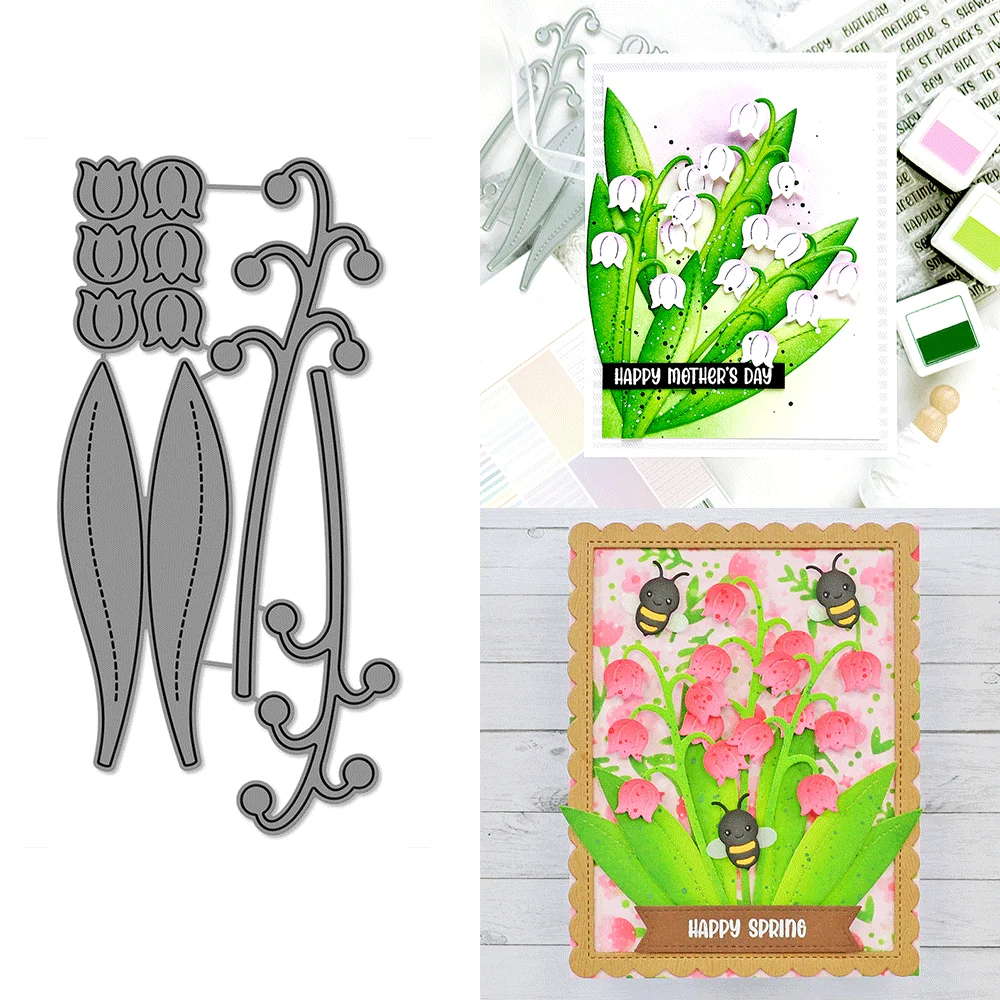 

Spring Decor, Lovely Lily of The Valley Metal Cutting Dies Embossing Diecut For DIY Card Making Scrapbooking Crafting Supplies