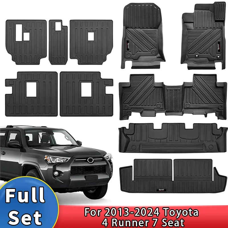 

Коврики TPE для Toyota 4 Runner 7 сидений 2013-2024 аксессуары 3-рядные напольные коврики для багажника и коврики на спинку 2-го и 3-го ряда
