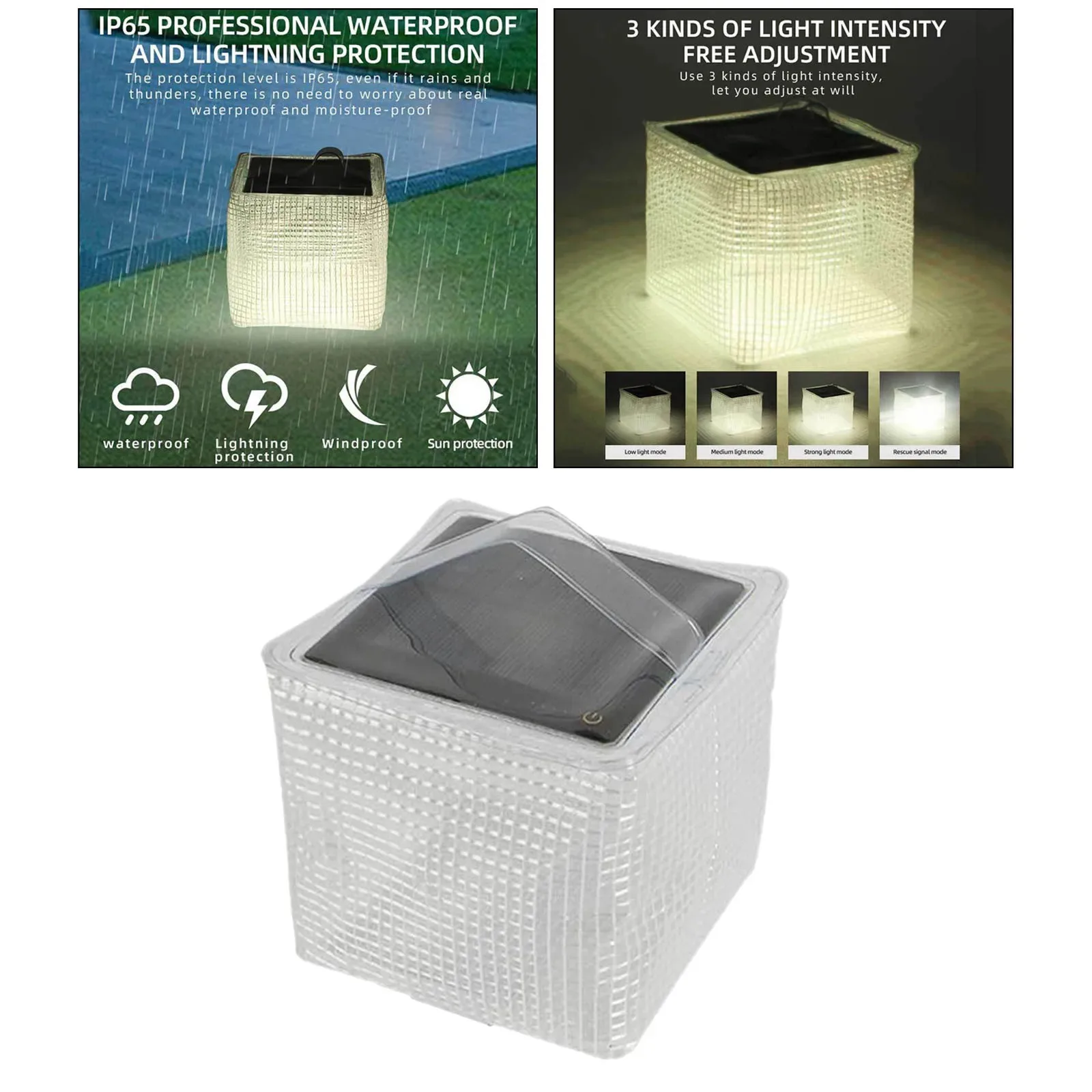 Solar Inflatable Light Lantern Camping Lamp LED Outdoor Tent Bright Lights Waterproof Outside Rechargers Security Light