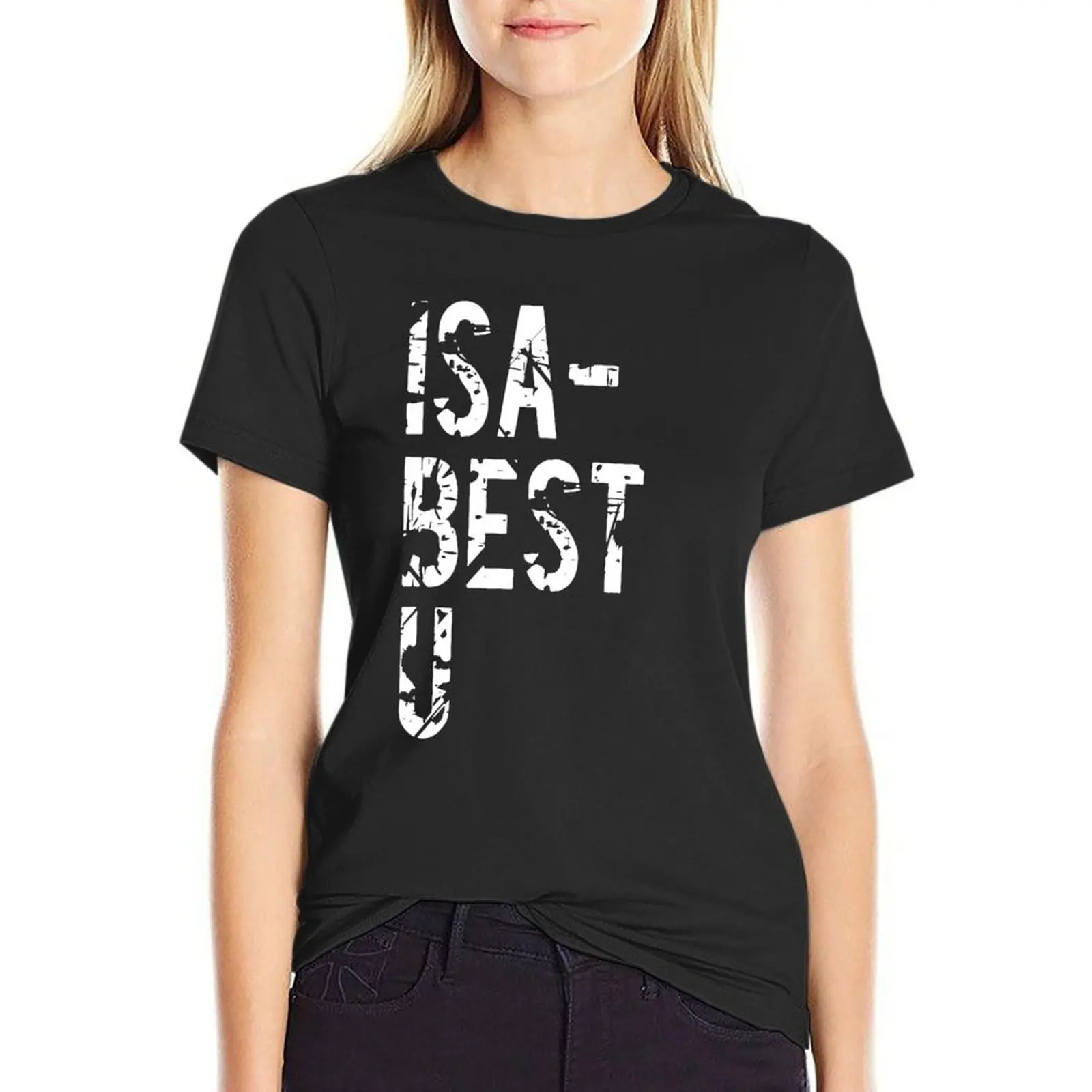 ISA-BEST U Distressed T-Shirt Korte Mouw T-Shirt Met Dierenprint Voor Meisjes Kawaii Kleding Mode Vrouw Blouse 2024