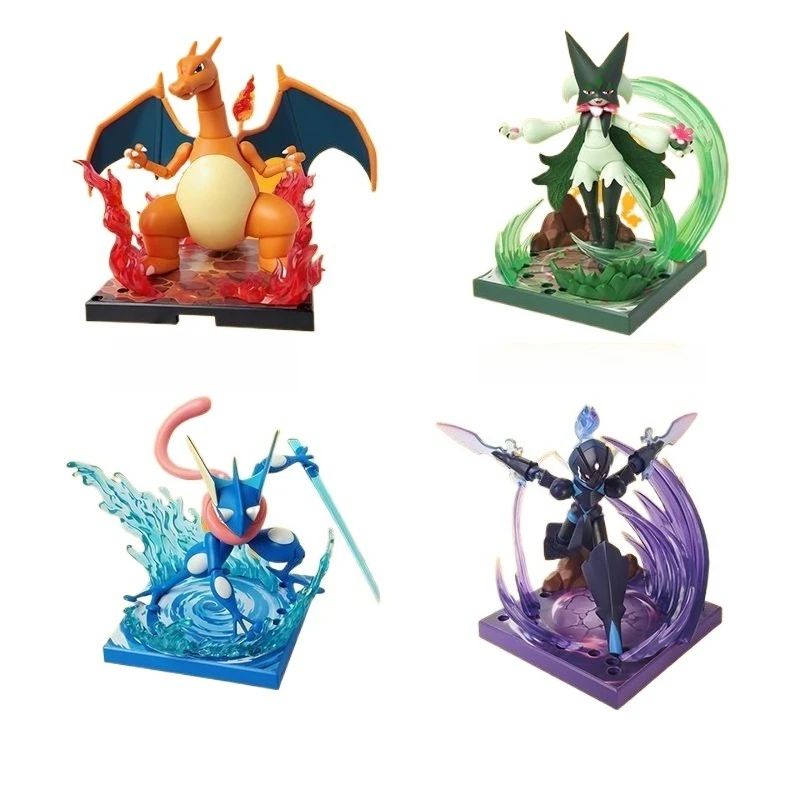 

Blokees Model Pokemon Toys Assembly Model Meowscarada Greninja Ceruledge Charizard Collectible Robot Kits Models Kids Gift