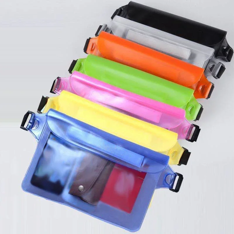 Bolsa de papelería con bolígrafo impermeable, riñonera de sellado para buceo, esquí, funda subacuática para teléfono, bolsa transparente de hombro seco