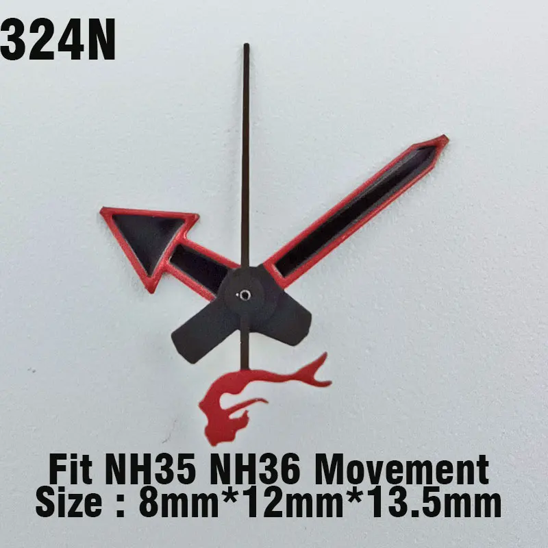 サメまたは人魚の形をした明るい緑色の時計,アクセサリー,nh34,nh35,nh36,c3,8.5x12x12.5mm