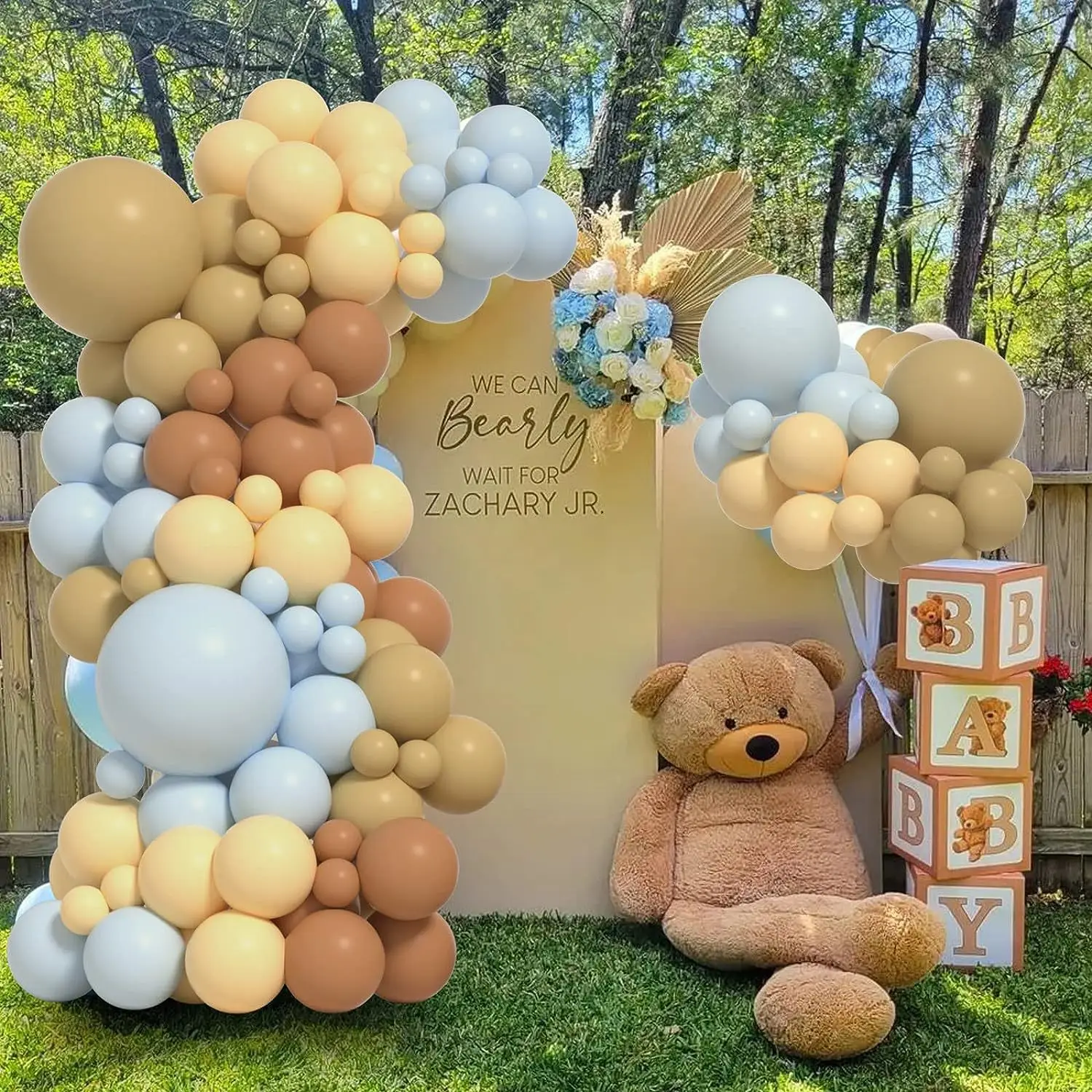 126Pcs Blue Nude Brown Balloon Garland Arch Kit Latex Balloons Bear Baby Shower Birthday Wedding Party Decorations supplies