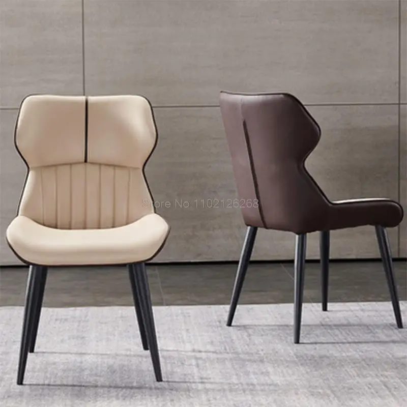 Nordic Light Luxury Modern Minimalist Dining Chair, Soft Backrest Multi-scene Leisure Stool for Home Study Bedroom Makeup Room