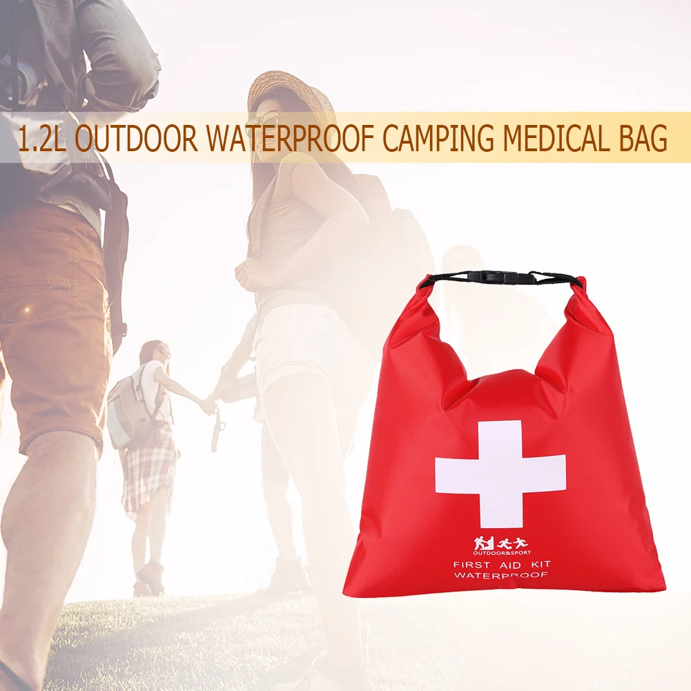 1.2L Emergency Kits Storage Bag Waterproof Emergency Medical Kit Durable Portable Emergency Supplies Pouches for Camping Fishing