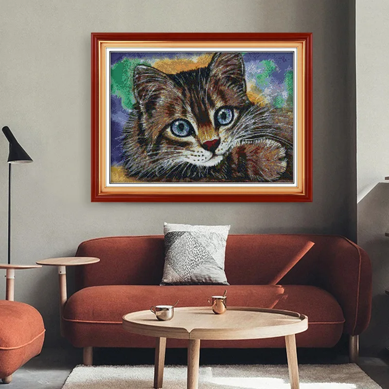 

Набор для вышивки крестом Joy Sunday с предварительной печатью, легкий узор, набор для вышивки из штампованной ткани Аиды-кошка