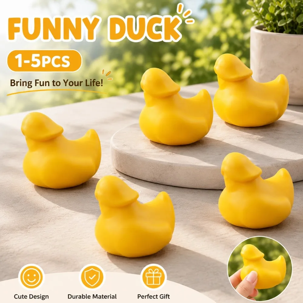 1/2/3/5pcs Prank Ornament Funny Rubber Duck Yellow Novelty Prank Ornaments Naughty Dashboard Decor Desk Ornament
